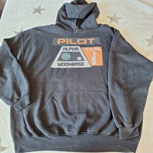 Space 1999 Moonbase‎ Alpha Mens Sweatshirt XL Faded Black Graphic Front & Back